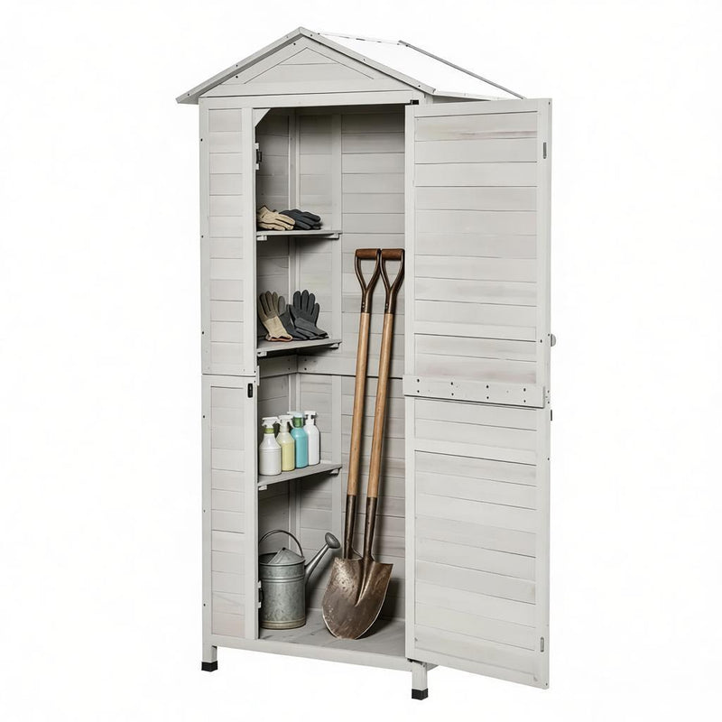Outdoor Storage Shed with Tilted Tin Roof by HouseOfZazla