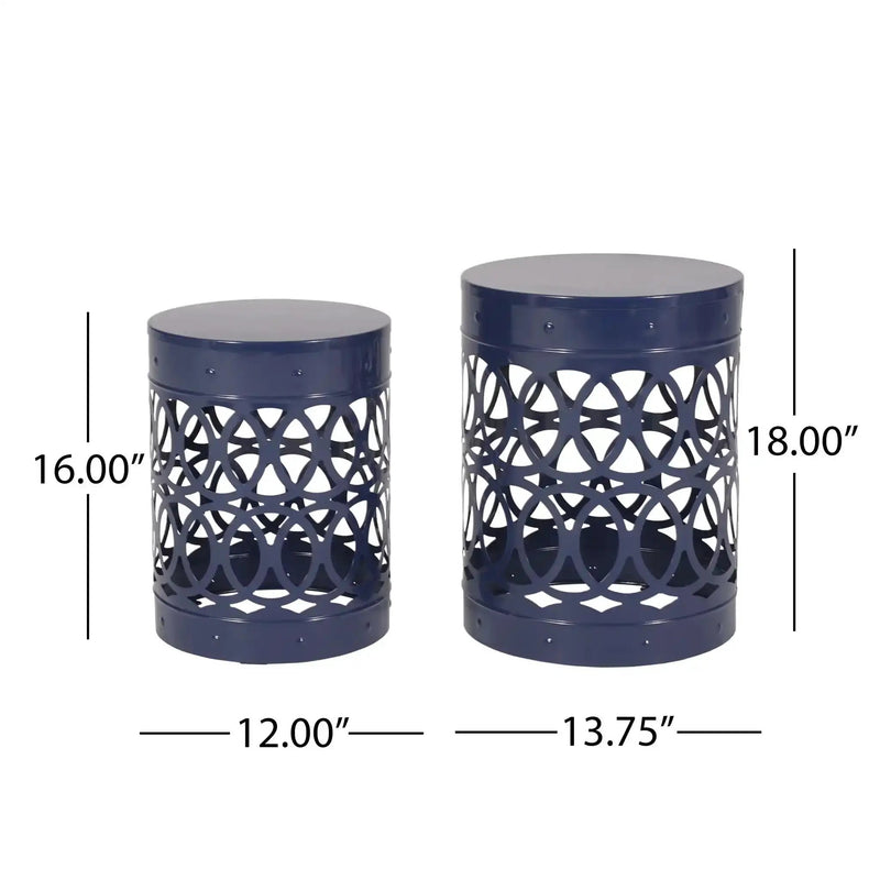 Delight - Powder Coated Iron End Table (Set of 2) by HouseOfZazla