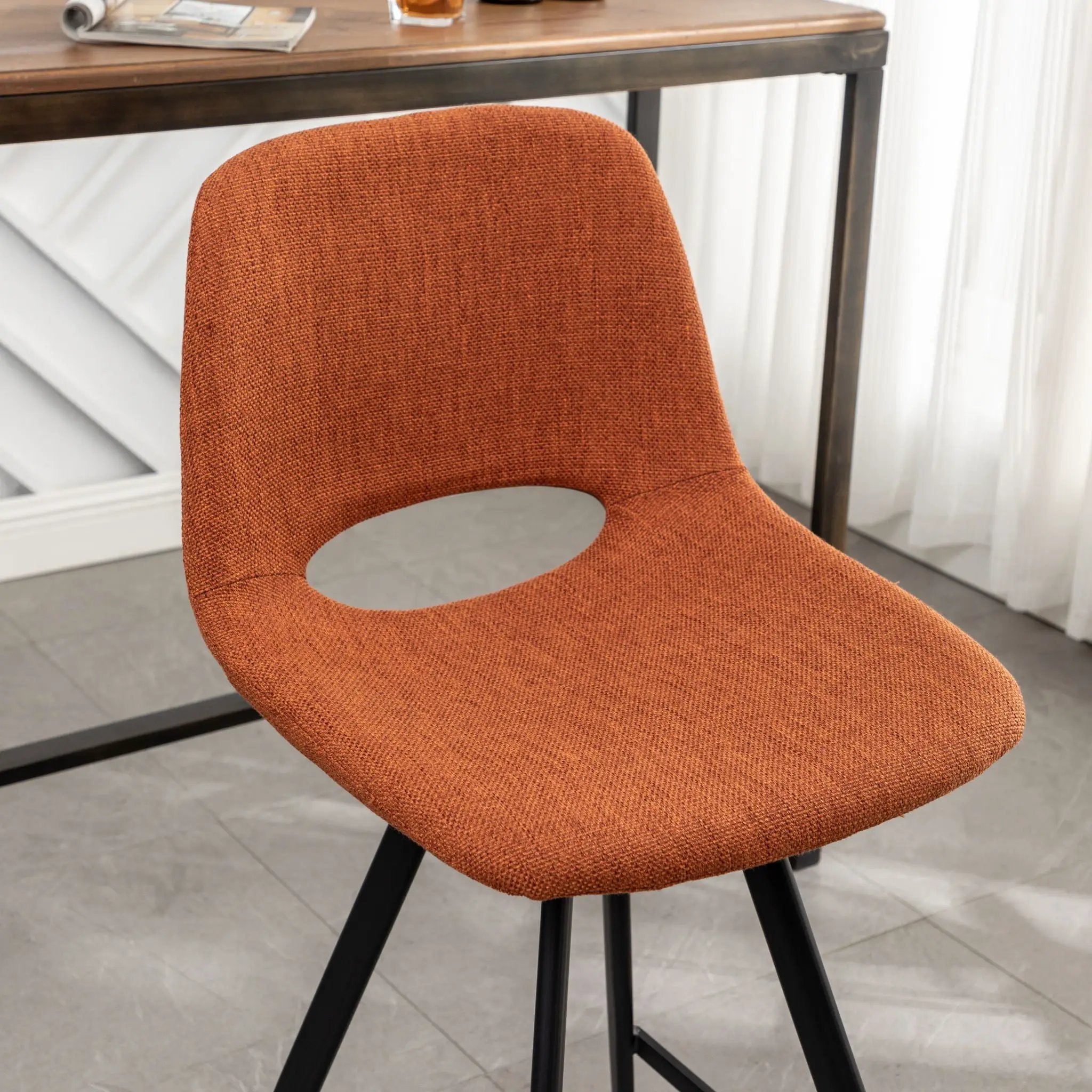 Porth - 28.25" Fabric Kitchen Counter Height Stools (Set of 2) - Orange by Unique Piece Furniture