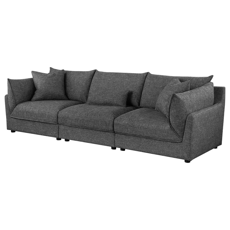 Tomasina - Modular Sofa With Cushions And Padded Arms - Black by HouseOfZazla