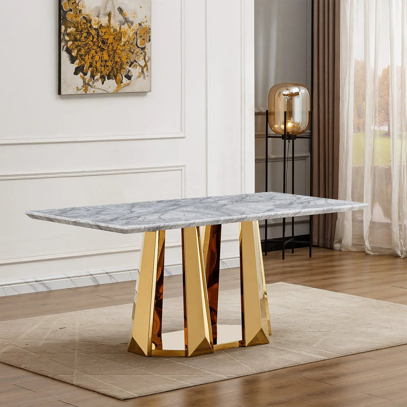 Marble Dining Table for 6 People by HouseOfZazla
