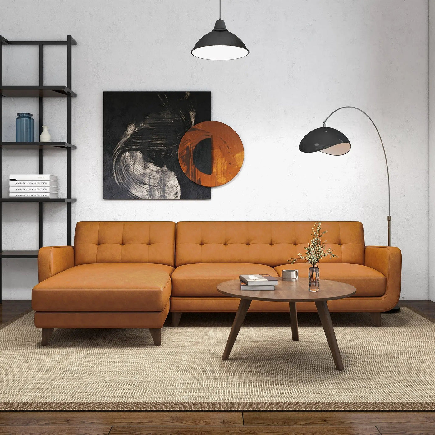 Allison - Mid-Century Modern Sectional Sofa Chaise by Unique Piece Furniture