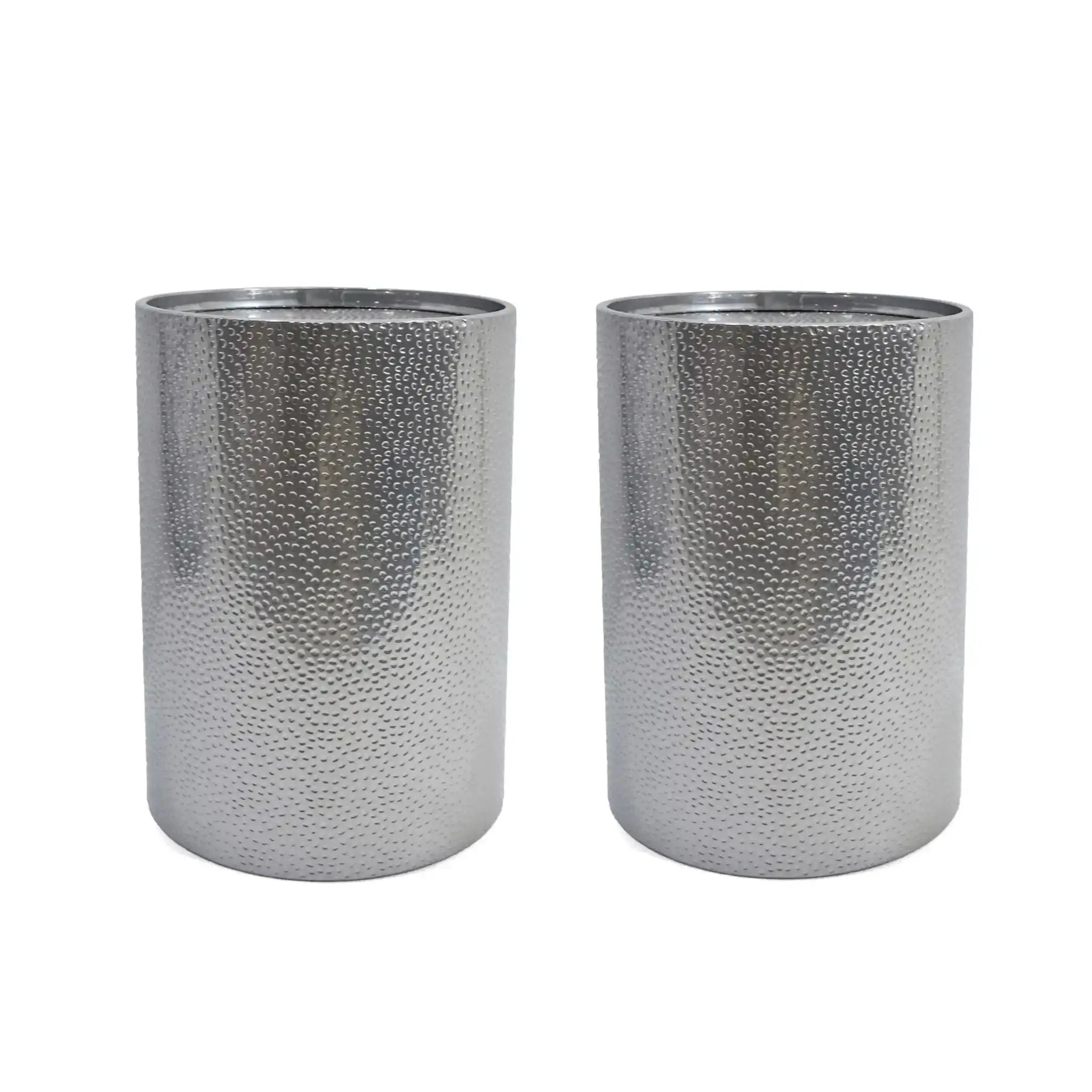 Modern Round Accent Table With Hammered Surface by HouseOfZazla