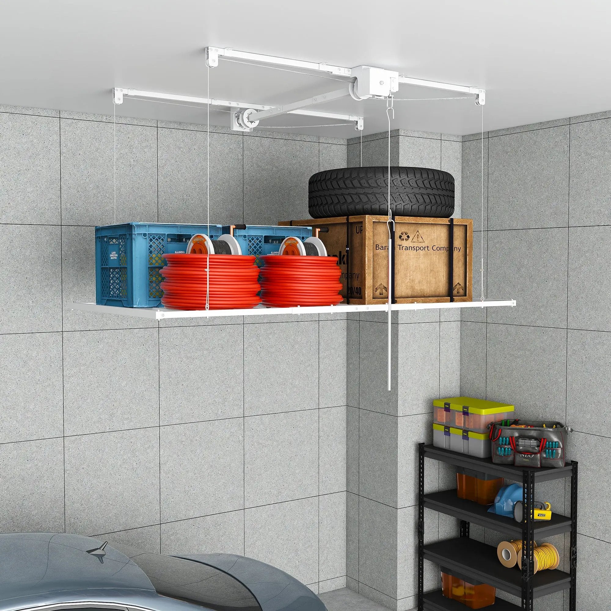 Overhead Garage Storage Rack 3x6 FT for High Ceilings by HouseOfZazla