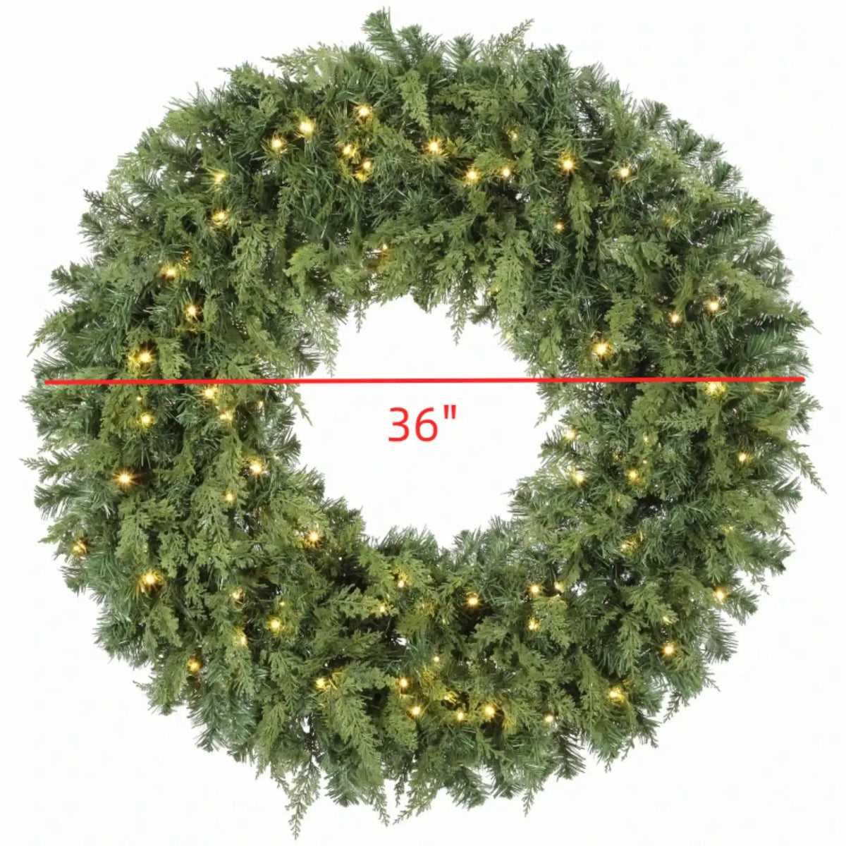 36-Inch Pre-Lit Crestwood Spruce Artificial Christmas Wreath by HouseOfZazla