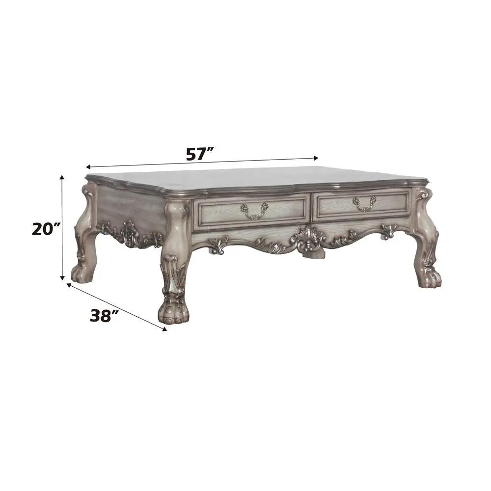Dresden - 20" Coffee Table - Vintage Bone White by Unique Piece Furniture