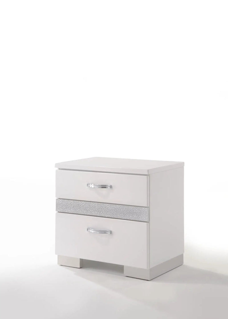 Naima II - High Gloss Nightstand - White by Unique Piece Furniture