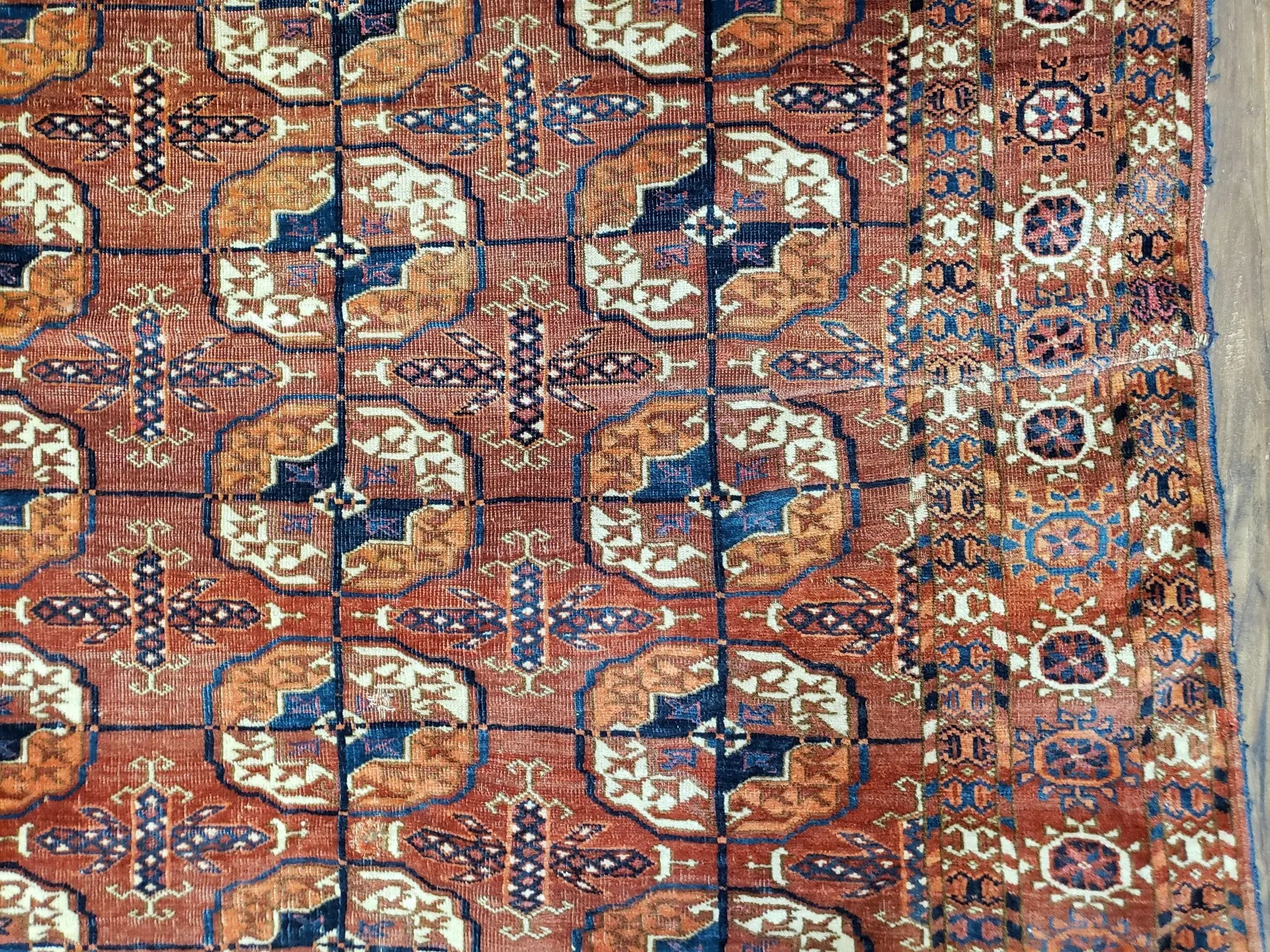 4x7 Antique Yamud Rug Russian Rug Turkoman Rug Fine Weave Rug by Jewel Rugs