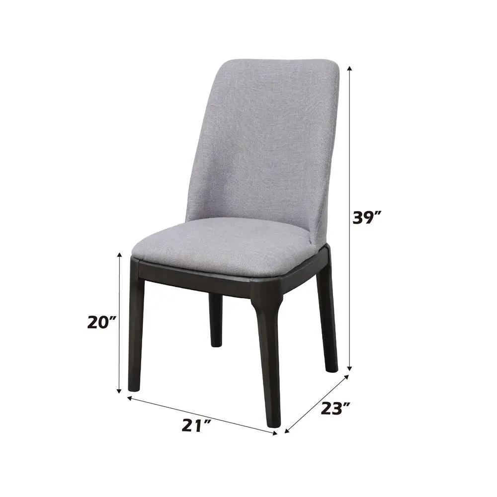 Madan - Side Chair (Set of 2) - Light Gray Linen & Gray Oak by Unique Piece Furniture