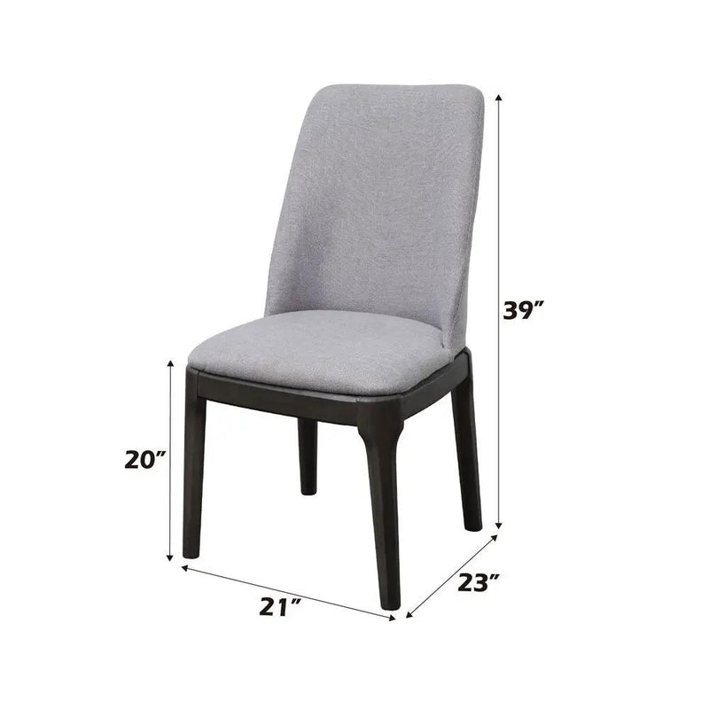 Madan - Side Chair (Set of 2) - Light Gray Linen & Gray Oak by Unique Piece Furniture
