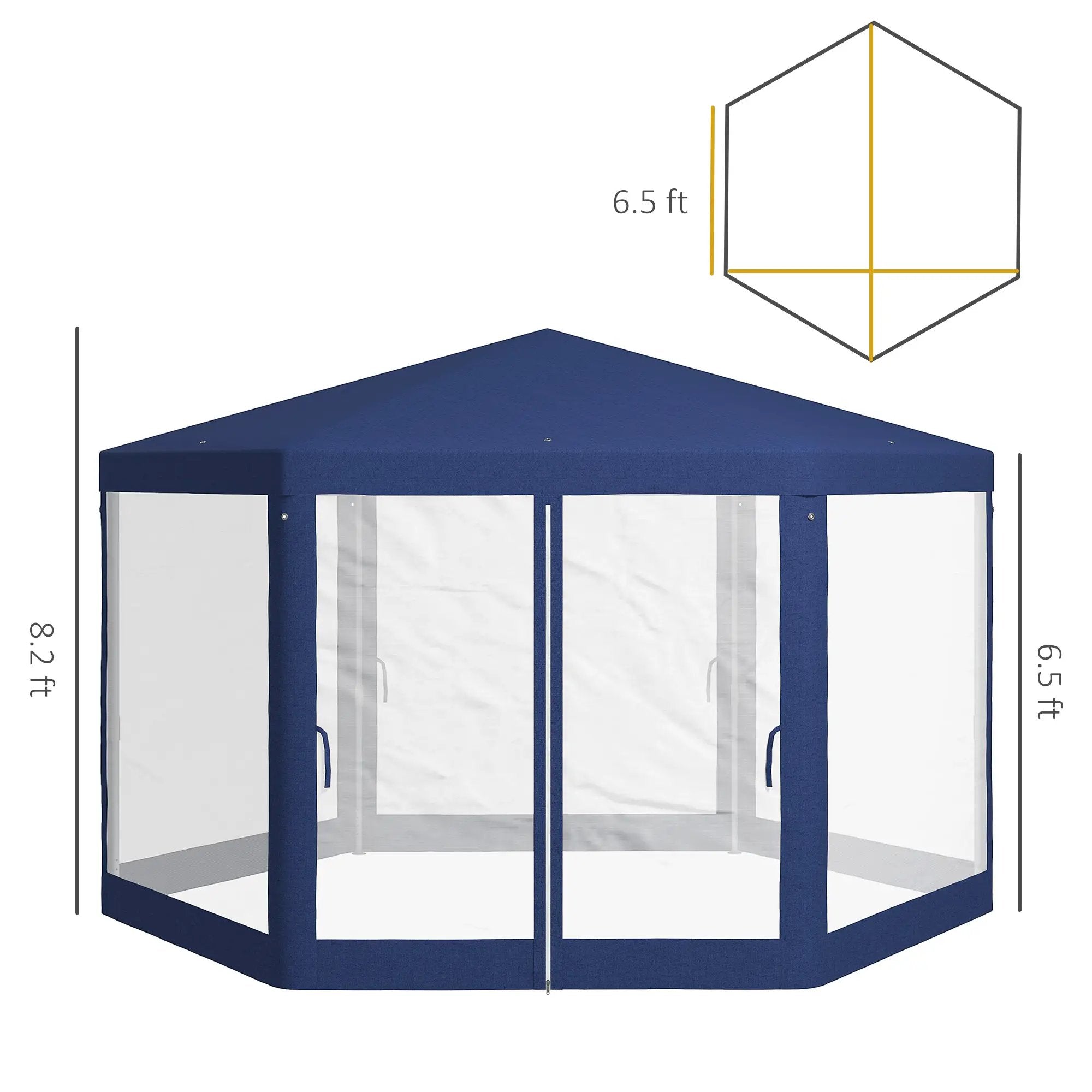 Outsunny 13' x 11' Outdoor Party Tent with Protective Mesh Sidewalls by HouseOfZazla