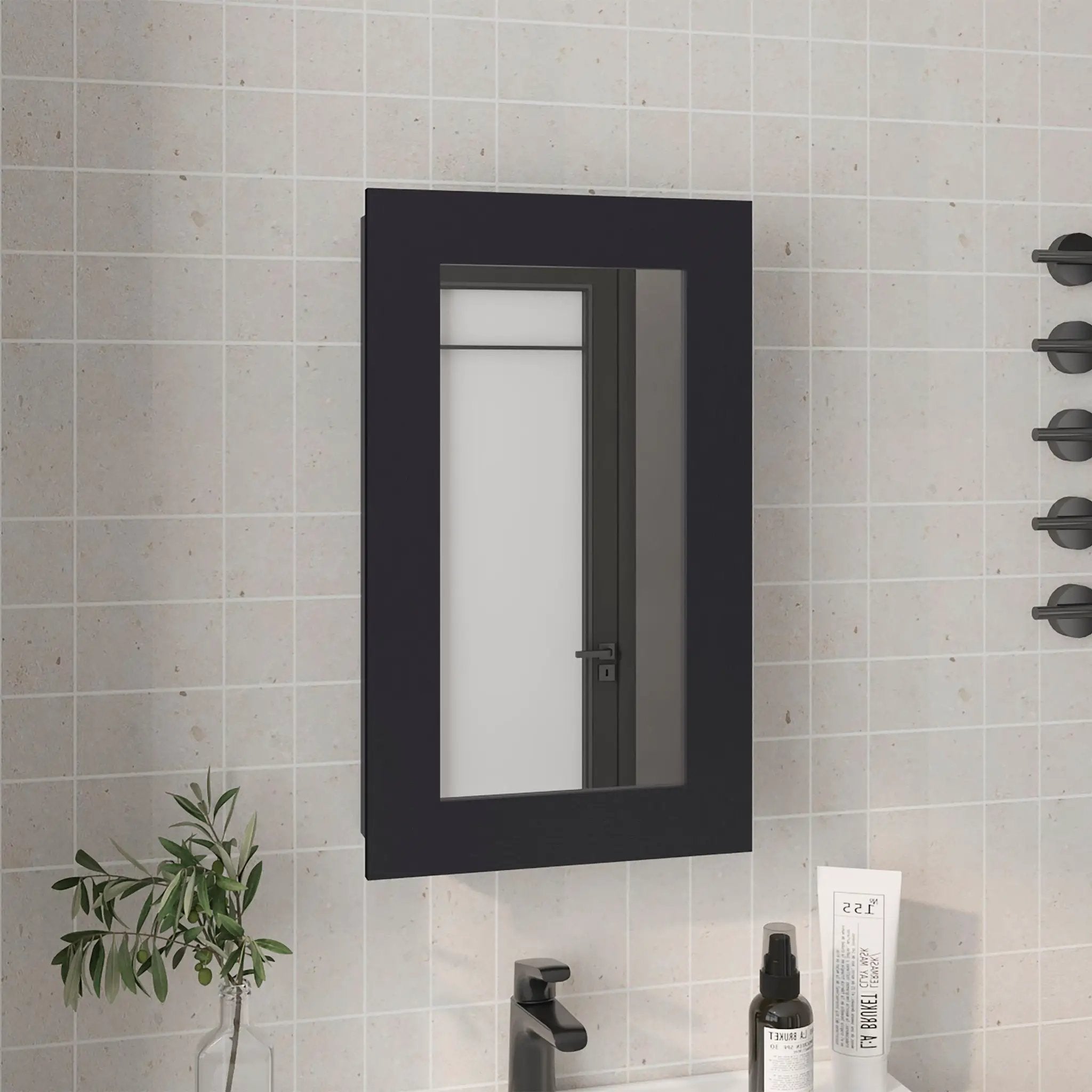 Medicine Cabinet 25.7" H, 1 Door, 3 Shelves, 1 Mirror by HouseOfZazla