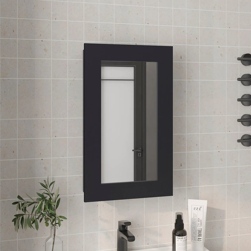 Medicine Cabinet 25.7" H, 1 Door, 3 Shelves, 1 Mirror by HouseOfZazla