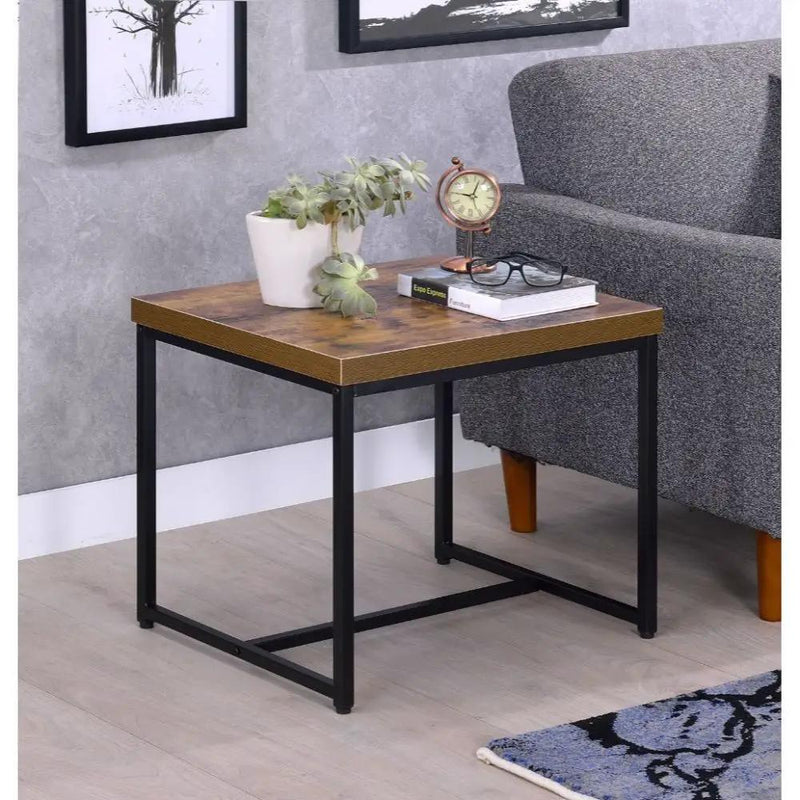 Bob - End Table - Weathered Oak & Black by Unique Piece Furniture