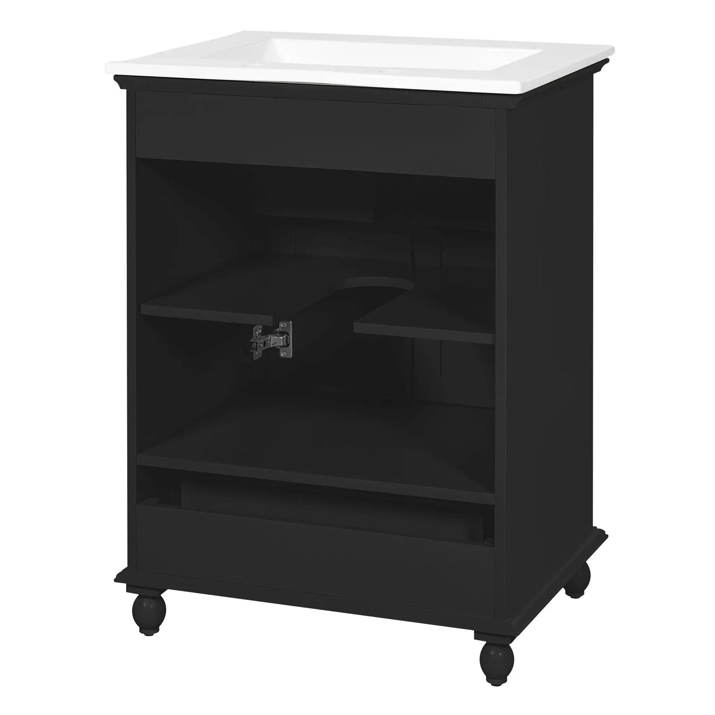 Modern Bathroom Vanity With Sink, Cabinet With Drawer And Dividers, Rectangular Storage Unit by HouseOfZazla