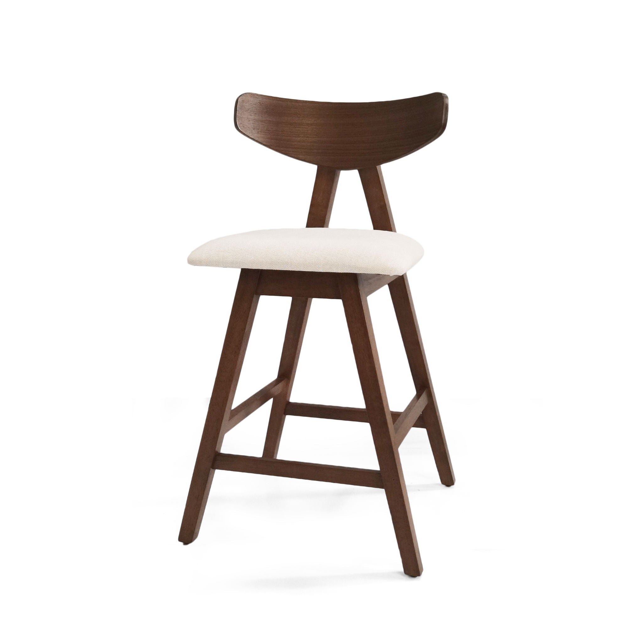 Mid Century Modern Counter Stool With V Shape Frame And Upholstered Seating by HouseOfZazla