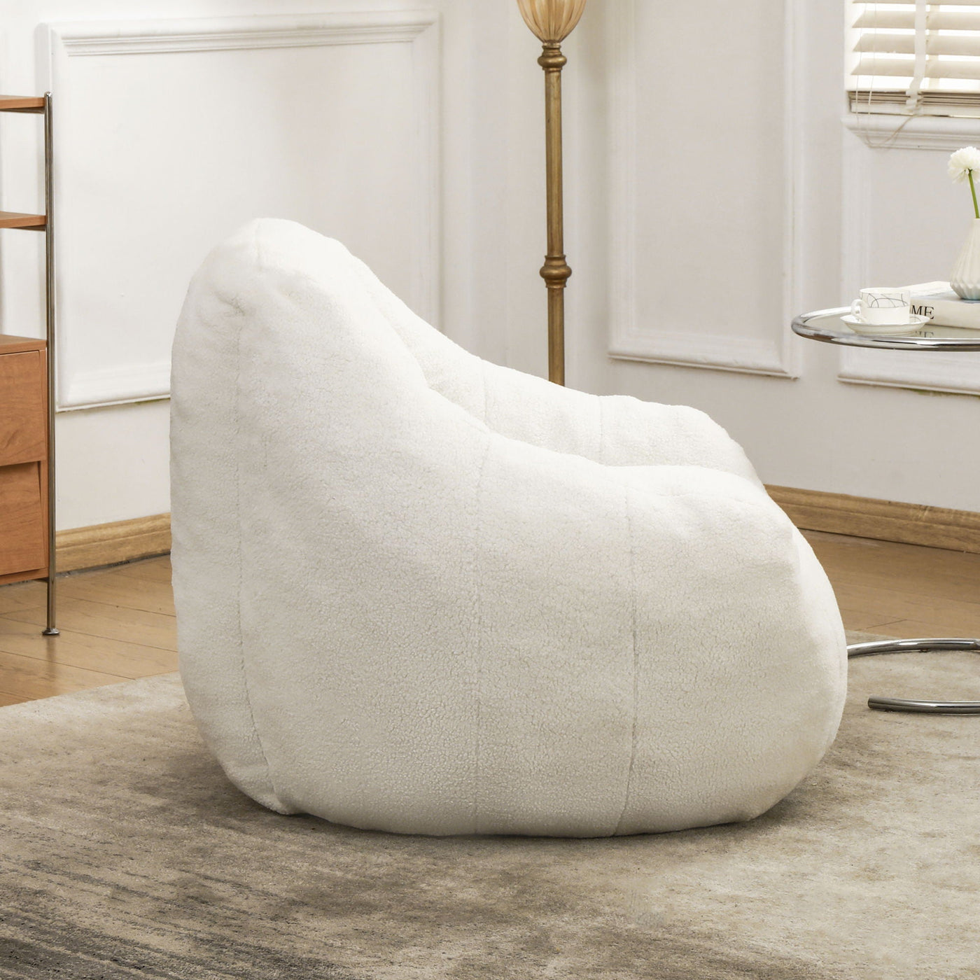 Comfy Bean Bag Chair With Memory Foam Filler, Tufted Soft by Unique Piece Furniture