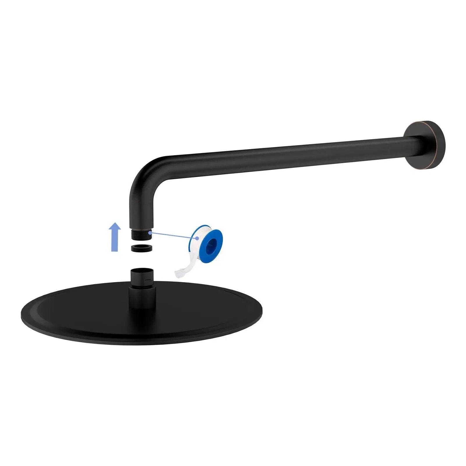 Oil Rubbed Bronze 16" Shower Arm With Flange, Stainless Steel, For Rain Shower Heads - Oil-Rubbed Bronze by HouseOfZazla