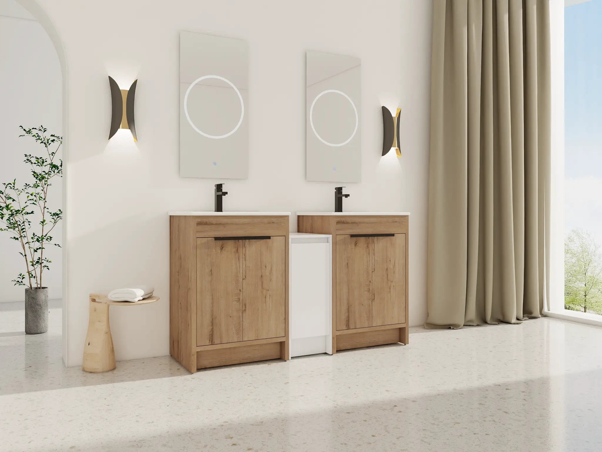 60 Inch Freestanding Bathroom Vanity with Ceramic Sink by HouseOfZazla