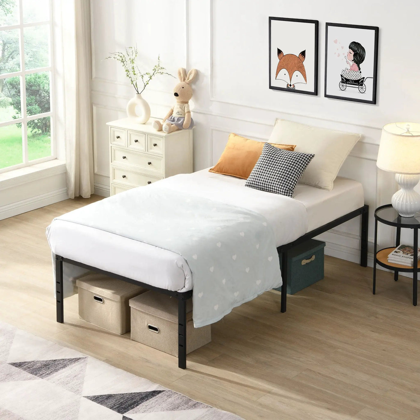 Heavy Duty Metal Bed Frame With Quiet Support by HouseOfZazla