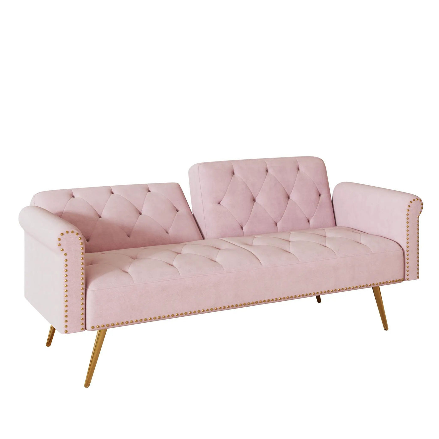 Luxurious Sofa Bed With Nail Head Trim And Matching Pillow by HouseOfZazla