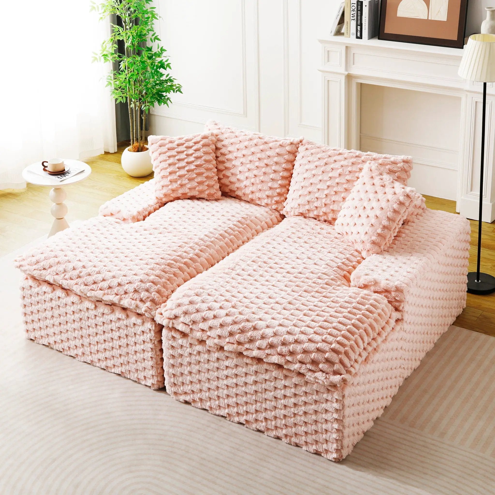 Double Chaise Lounge With Full Compressed Sponge by Unique Piece Furniture
