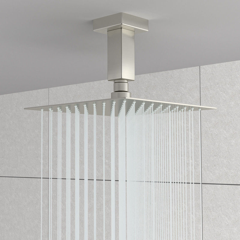 Ceiling Mounted Shower Arm With Flange Stainless Steel by HouseOfZazla