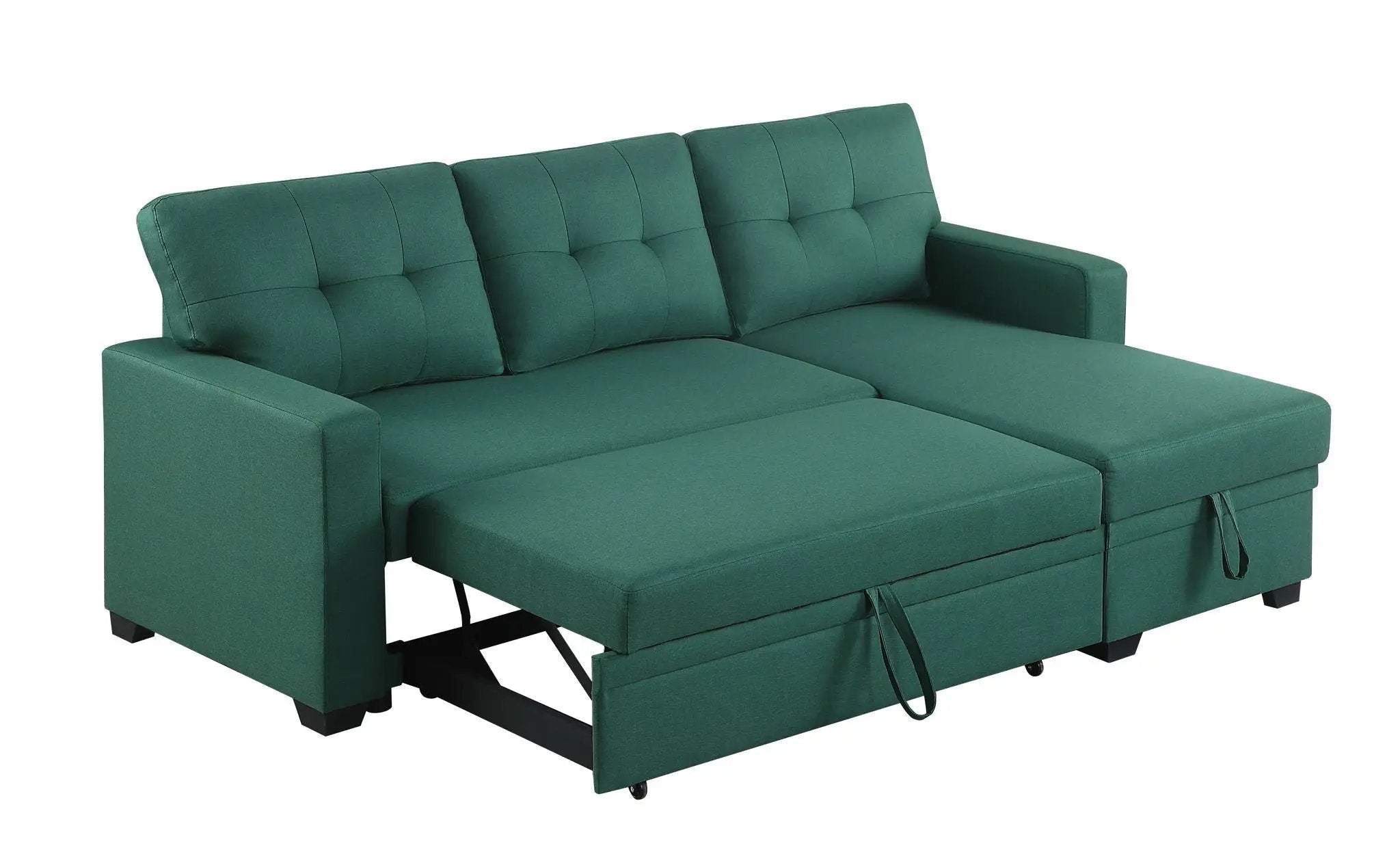 Upholstered Pull Out Sectional Sofa With Chaise by HouseOfZazla