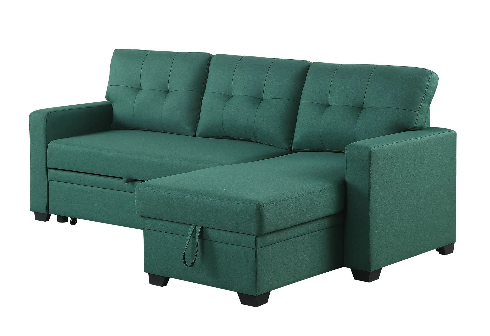 Upholstered Pull Out Sectional Sofa With Chaise by HouseOfZazla