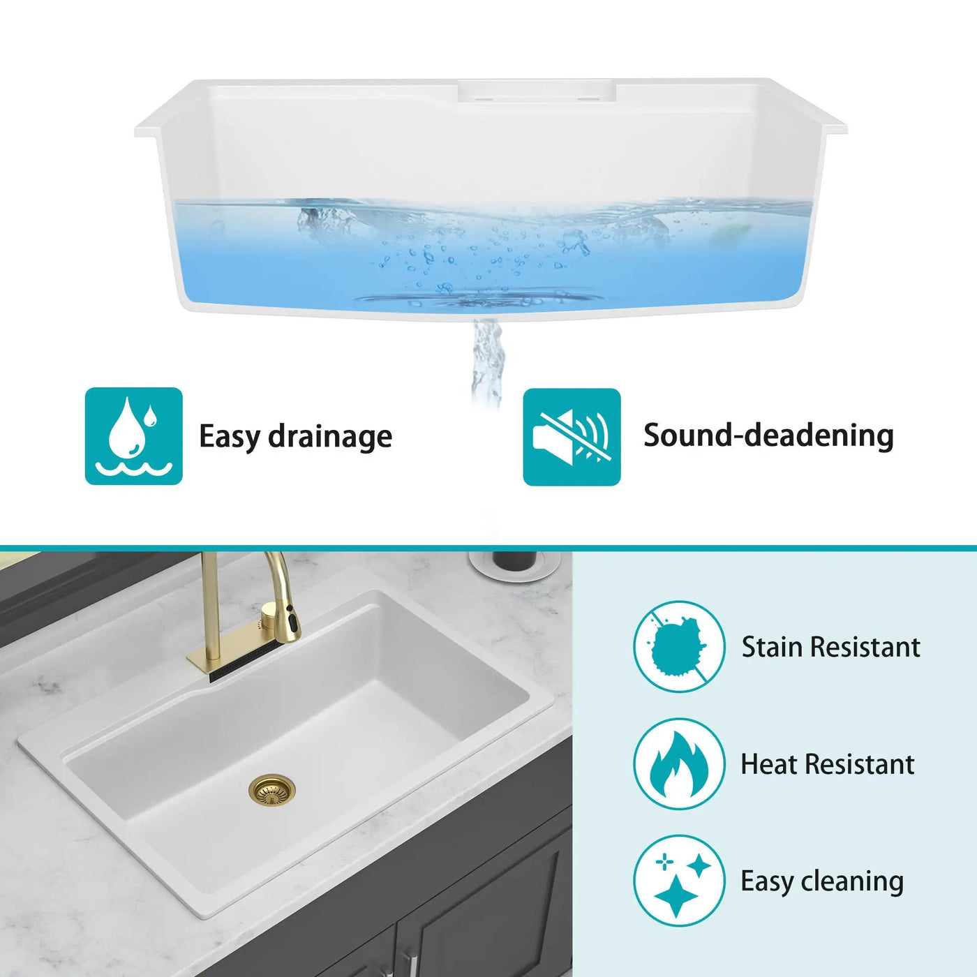 Waterfall Kitchen Sink With Pull Out Faucet & Cup Washer by HouseOfZazla