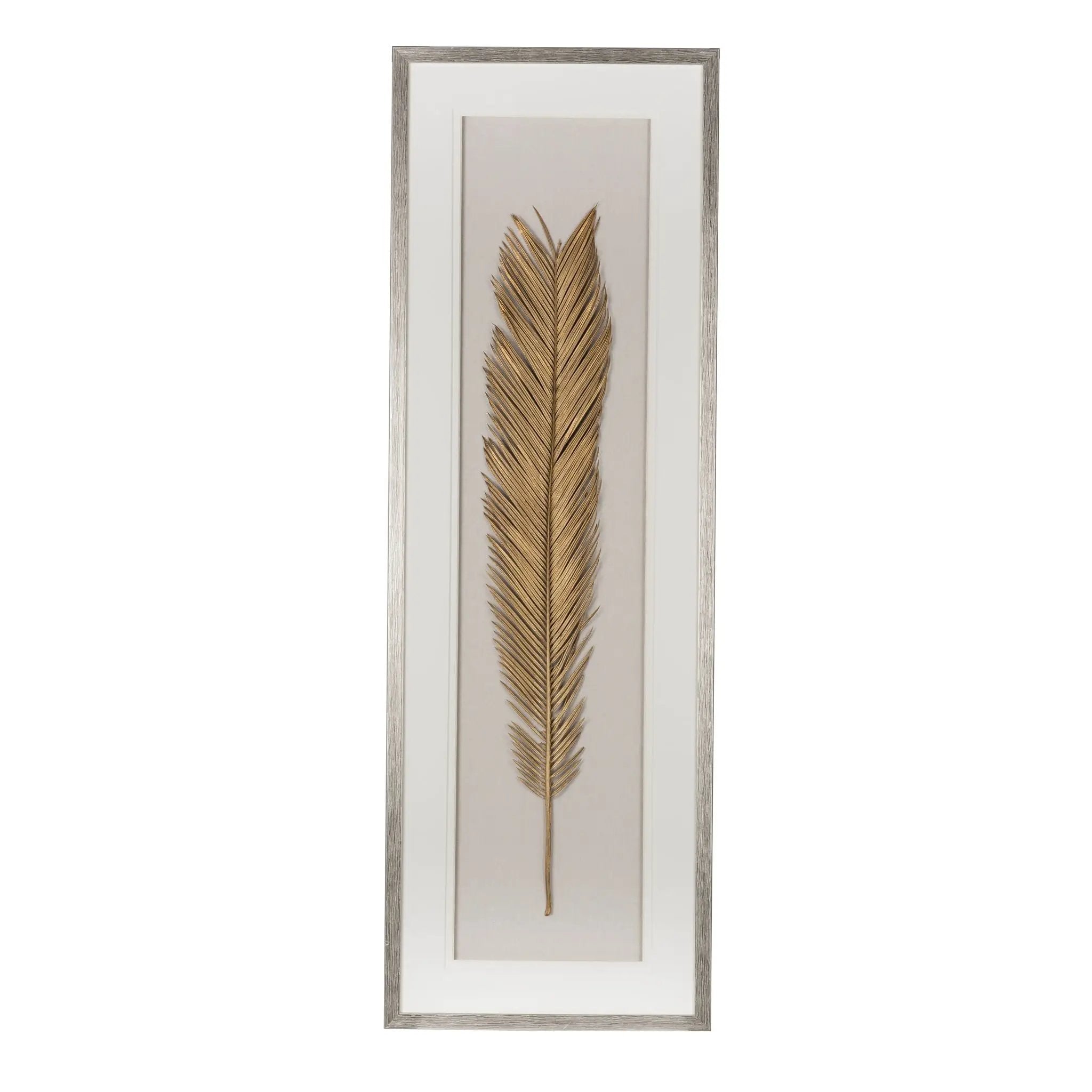 Leaf Framed Wall Art, Wall Decor For Living Room Dining Room Office Bedroom - Gold by HouseOfZazla