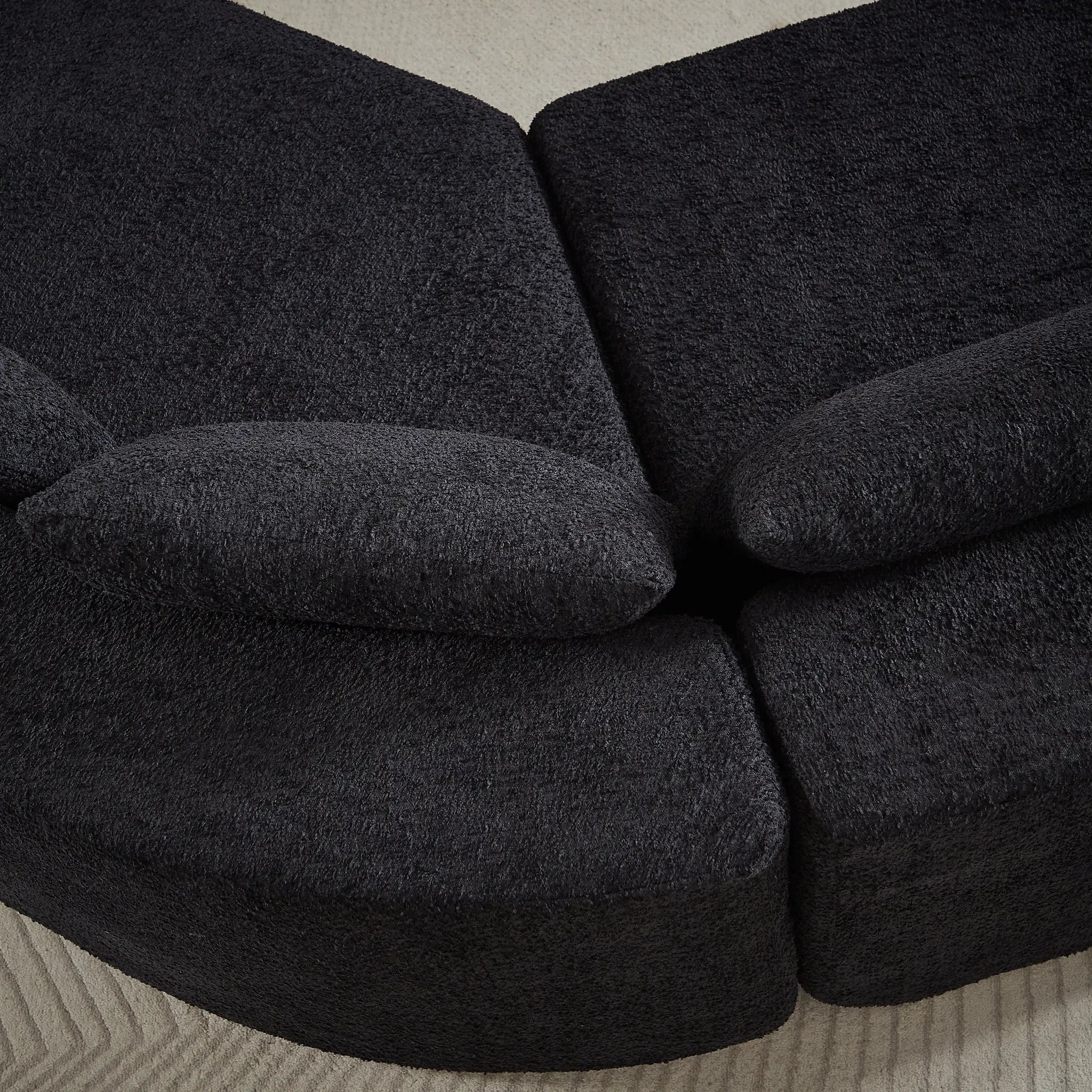 106.3-Inch V-Shaped Modular Sofa Set in Chenille Fabric by HouseOfZazla