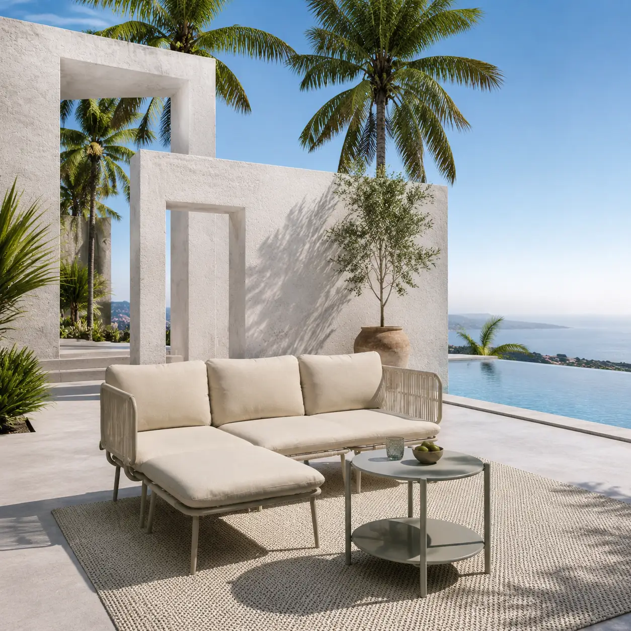 Metal Round Side Table - 2-Tier Outdoor End Table by HouseOfZazla