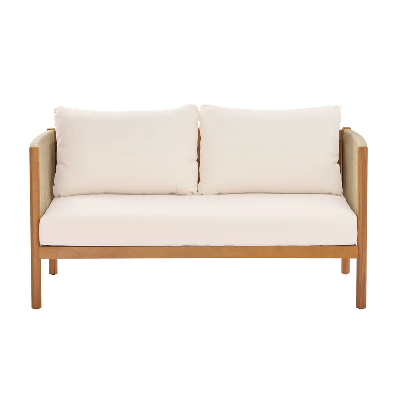 4-Piece Outdoor Sofa Set with Acacia Wood Frame in Teak Look by HouseOfZazla