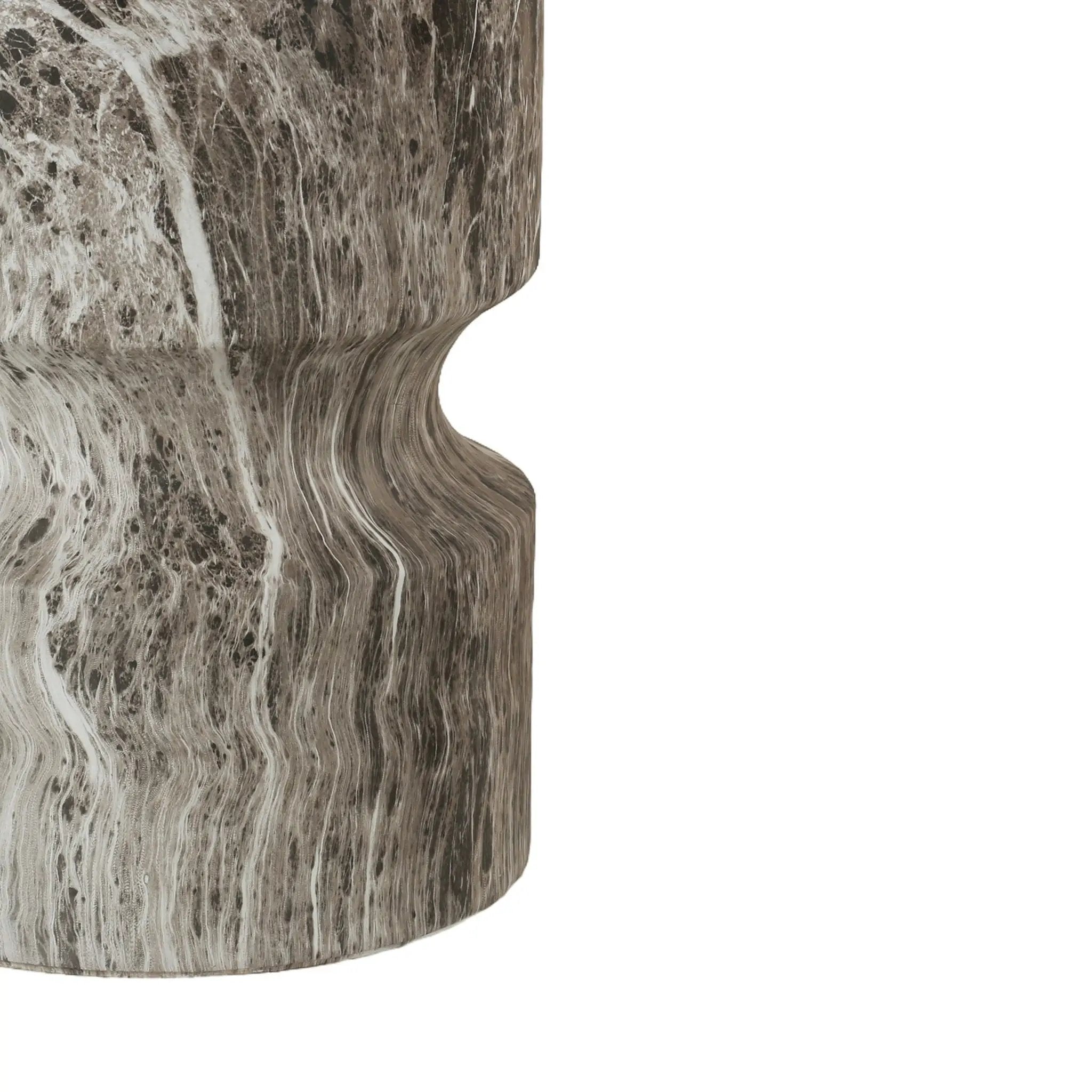 Outdoor Geometric Round End Table - Marble by Unique Piece Furniture