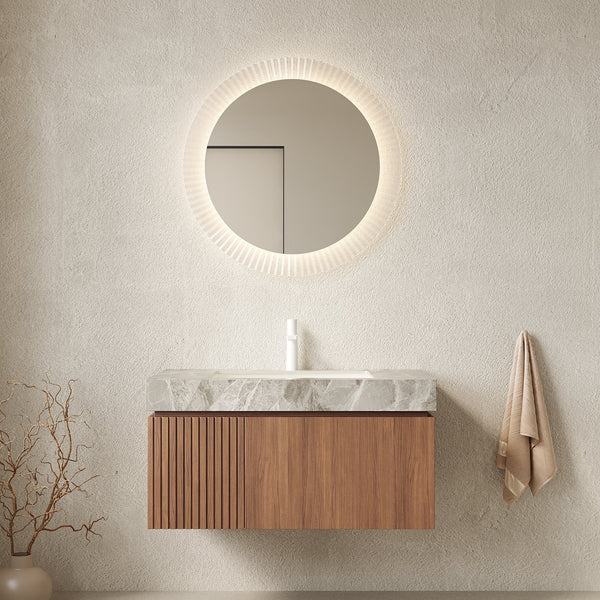 MURI 36" Bathroom Vanity & Sink, Floating Plywood Storage Cabinet with Drawer & Door