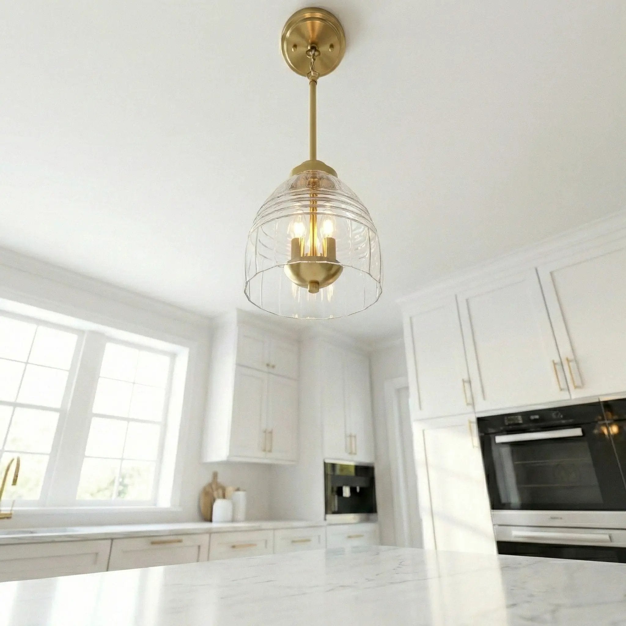 Ember - 3 Candle Lights Chain Pendant - Clear / Gold by Unique Piece Furniture