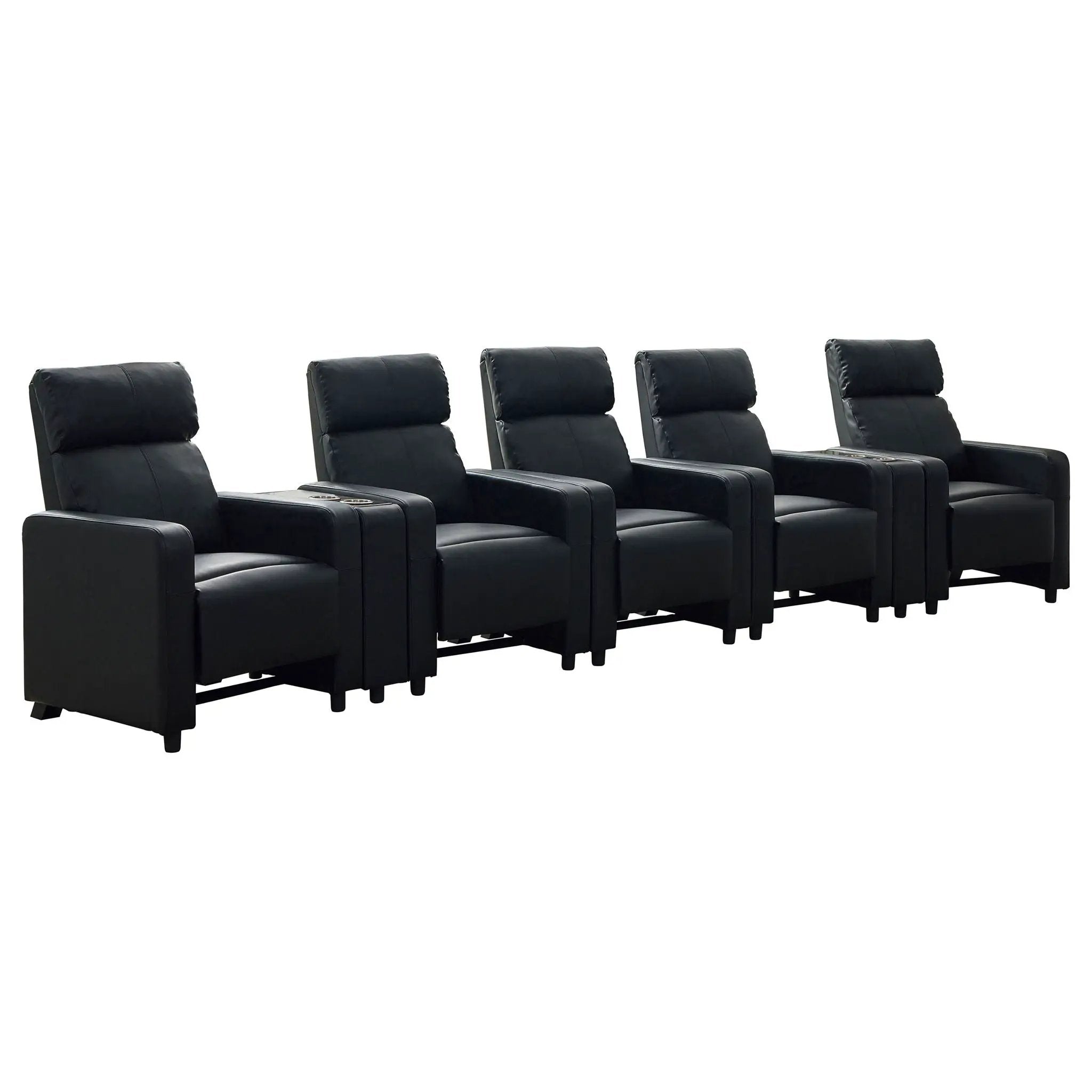 Toohey Upholstered Tufted Recliner Living Room Set Black by Unique Piece Furniture