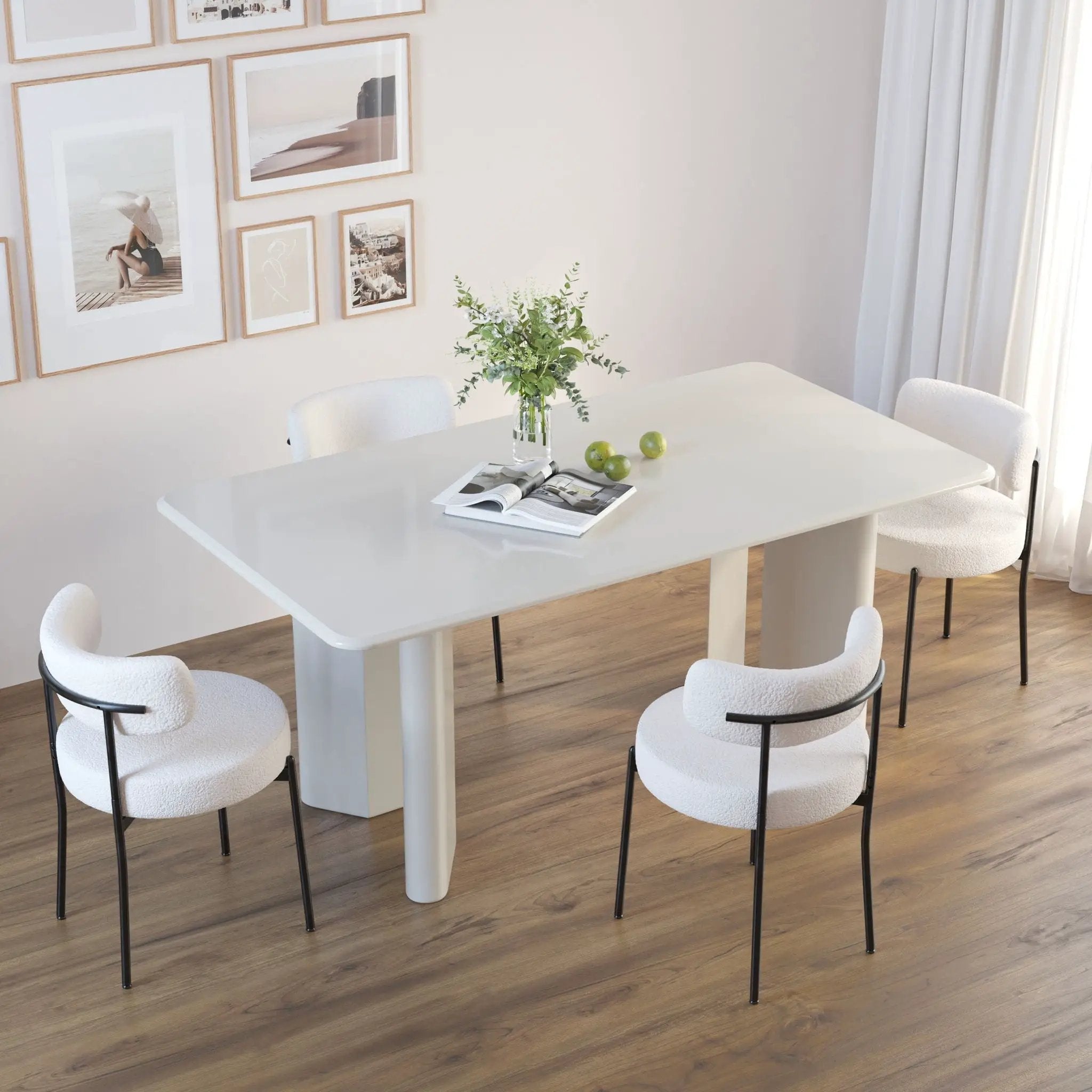 Mid-Century Modern Dining Chair With Curved Backrest by Unique Piece Furniture