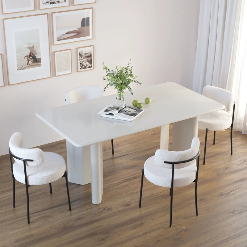 Mid-Century Modern Dining Chair With Curved Backrest by Unique Piece Furniture