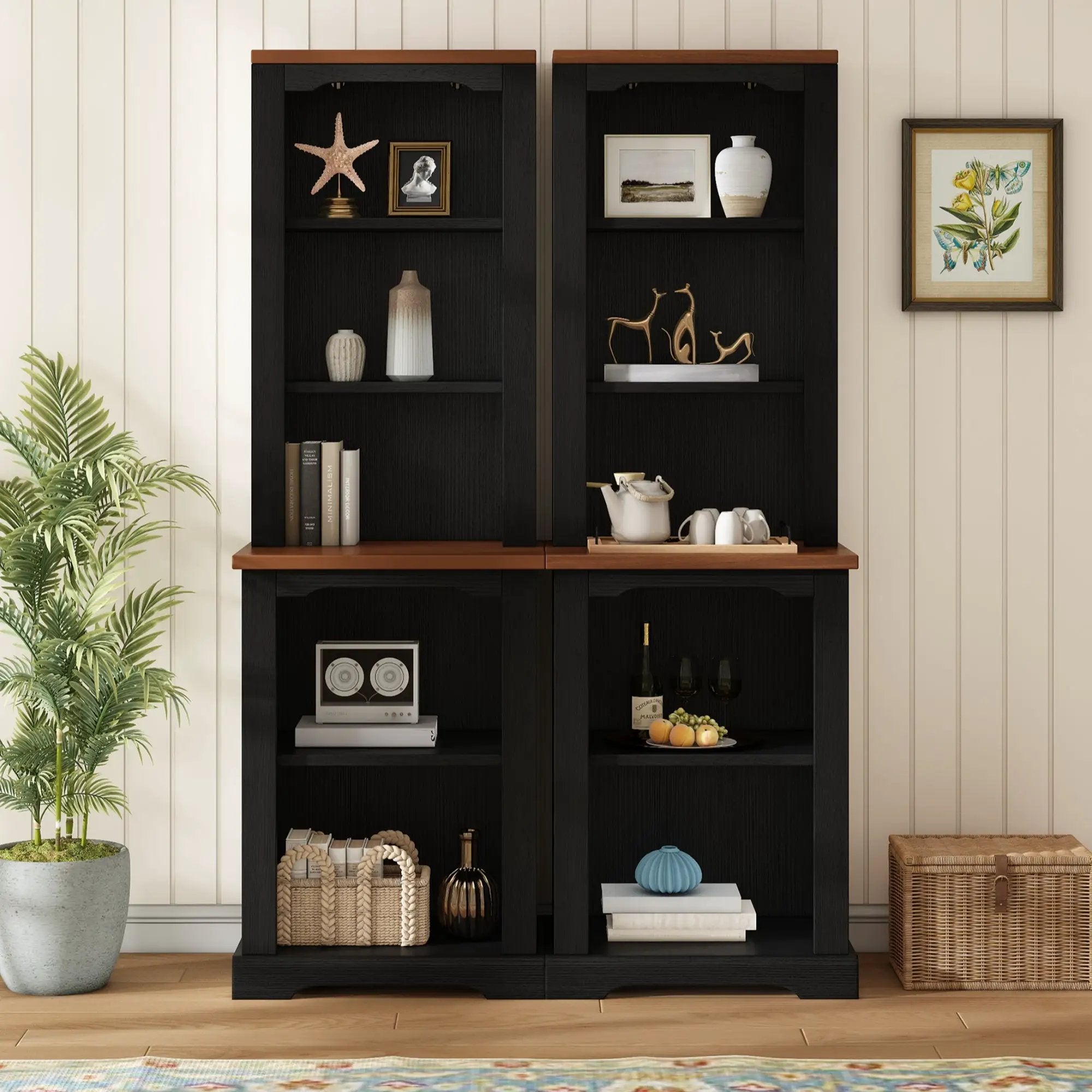 ON-TREND Two-Piece Elegant Freestanding Tall Cabinet by HouseOfZazla