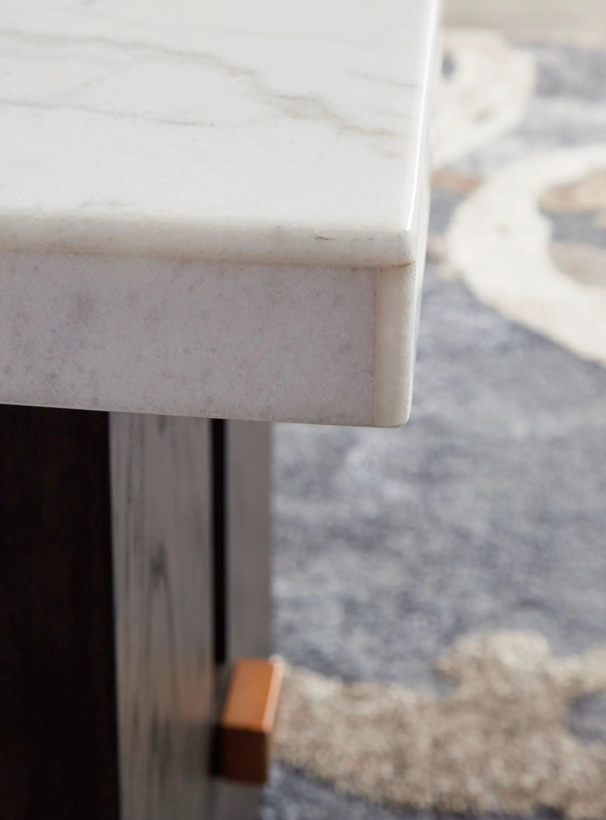 Burkhaus - Rectangular End Table - White / Dark Brown by Unique Piece Furniture