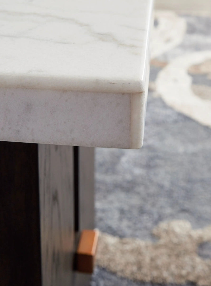 Burkhaus - Rectangular End Table - White / Dark Brown by Unique Piece Furniture