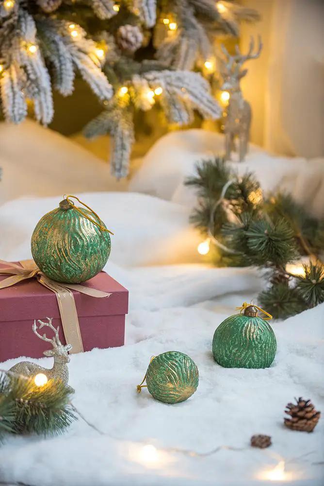 Christmas Ball Glass Decorative Hanging Ball Christmas Tree Ornaments For Holiday Party Decorations by Unique Piece Furniture