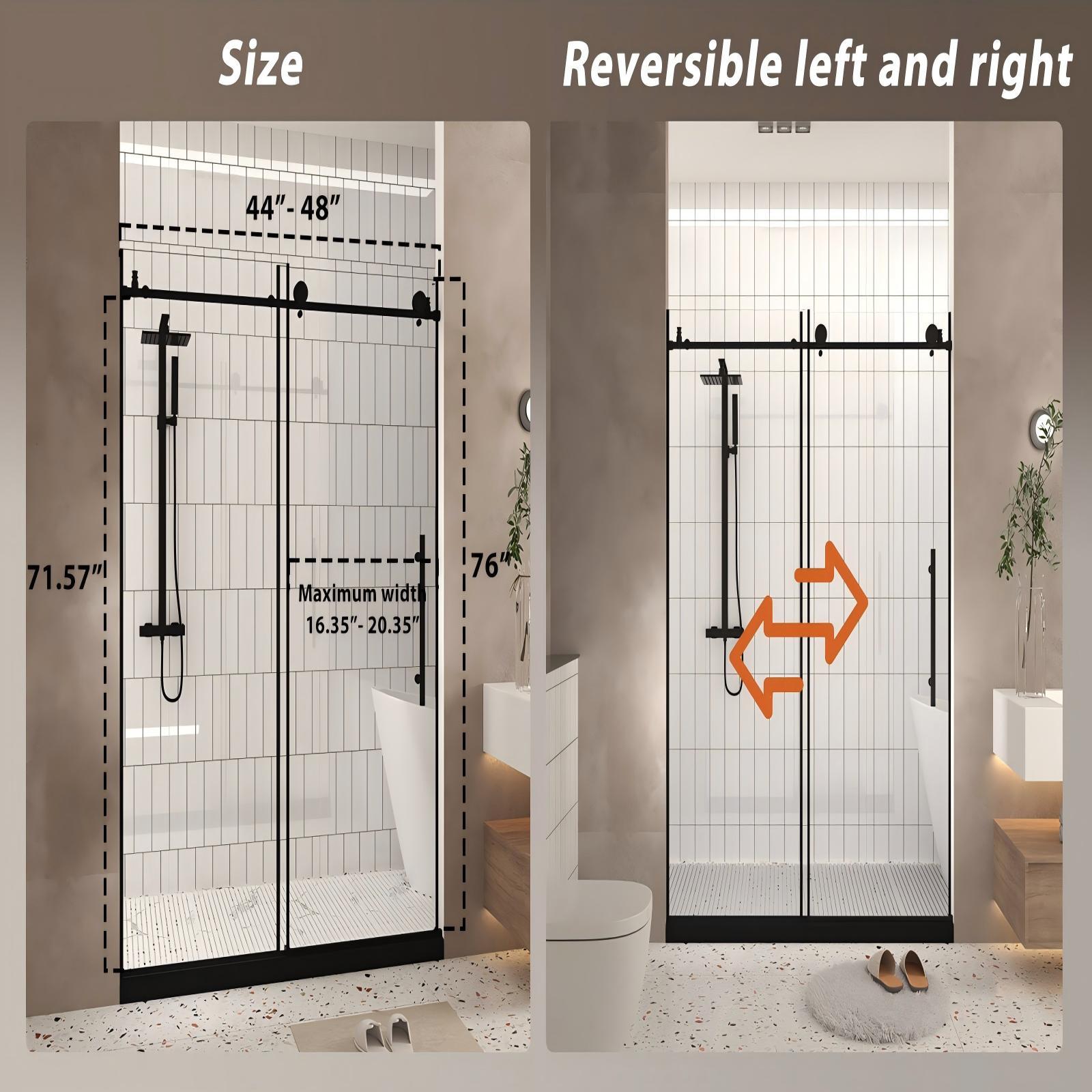 Frameless Shower Door, Smooth Sliding Tracks by HouseOfZazla
