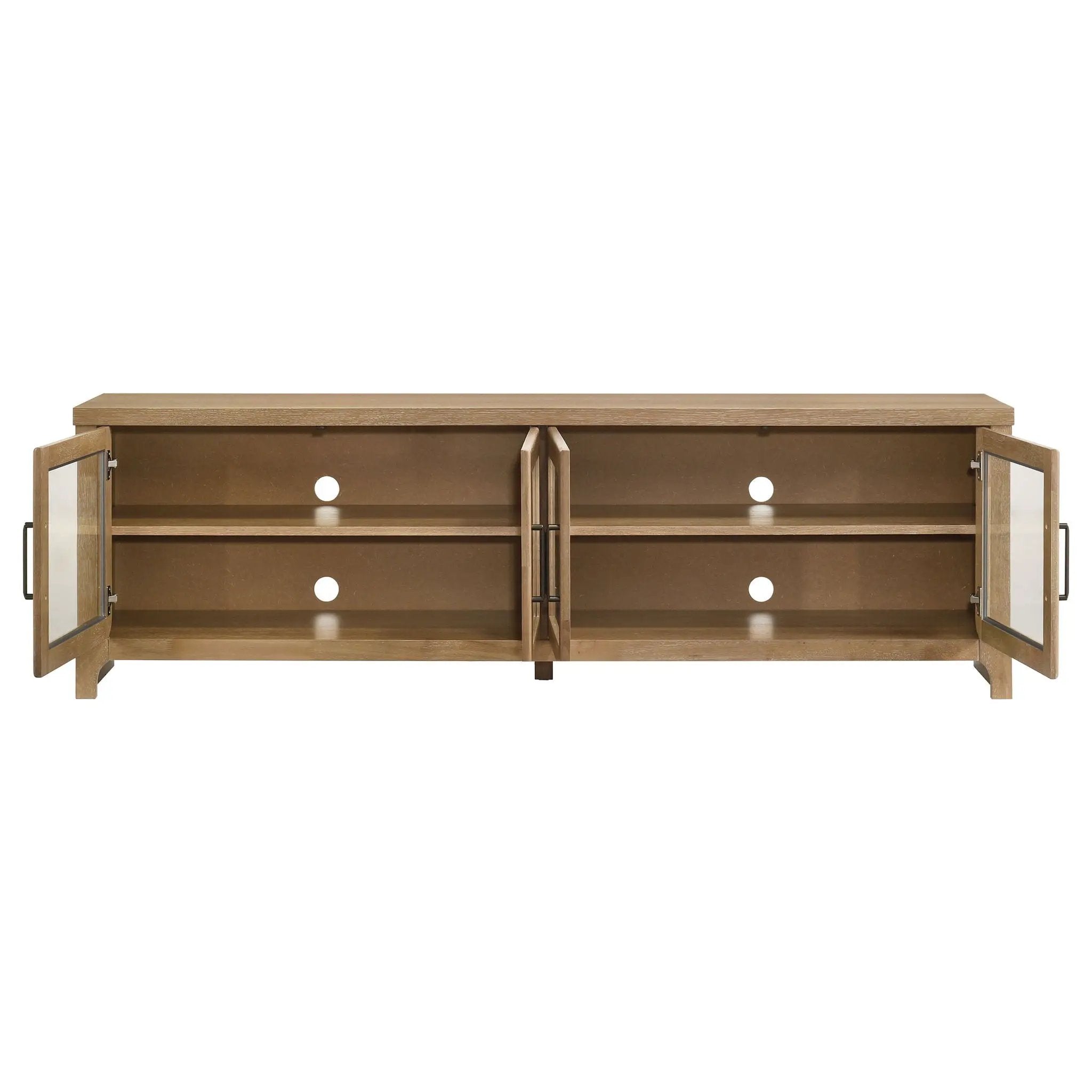 Brenham 79-inch 4-door TV Stand Media Console Washed Oak by Unique Piece Furniture