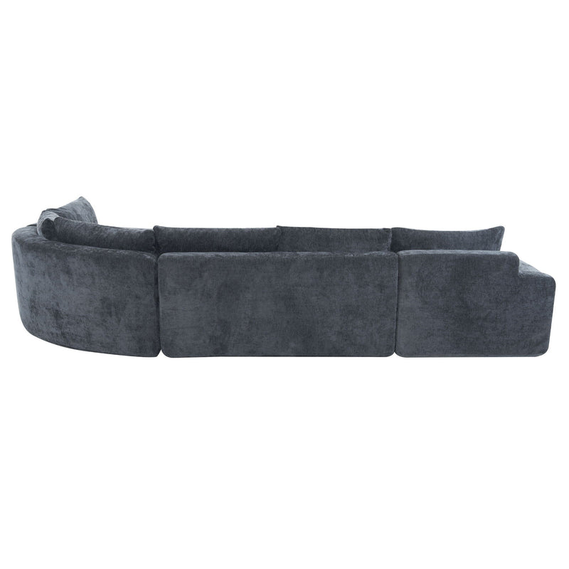 Modular Cloud Sectional Sofa Set, U-Shaped Upholstered Couch With Deep Seat by HouseOfZazla
