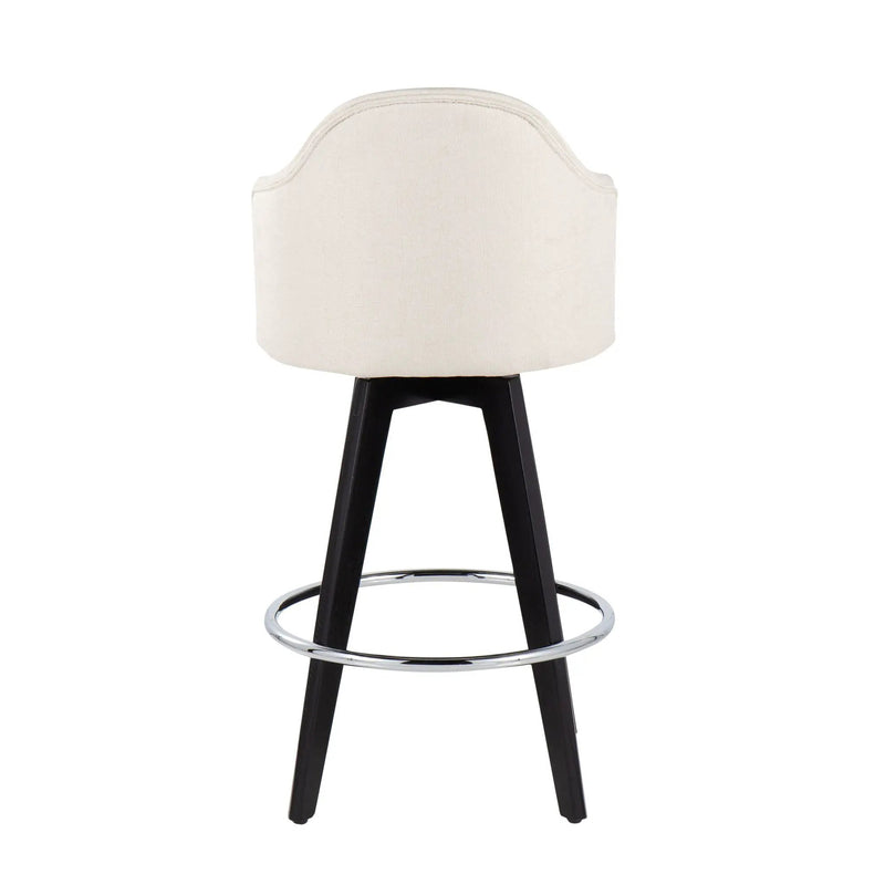 Ahoy - Contemporary Fixed Height Counter Stool With Round Footrest (Set of 2) by HouseOfZazla