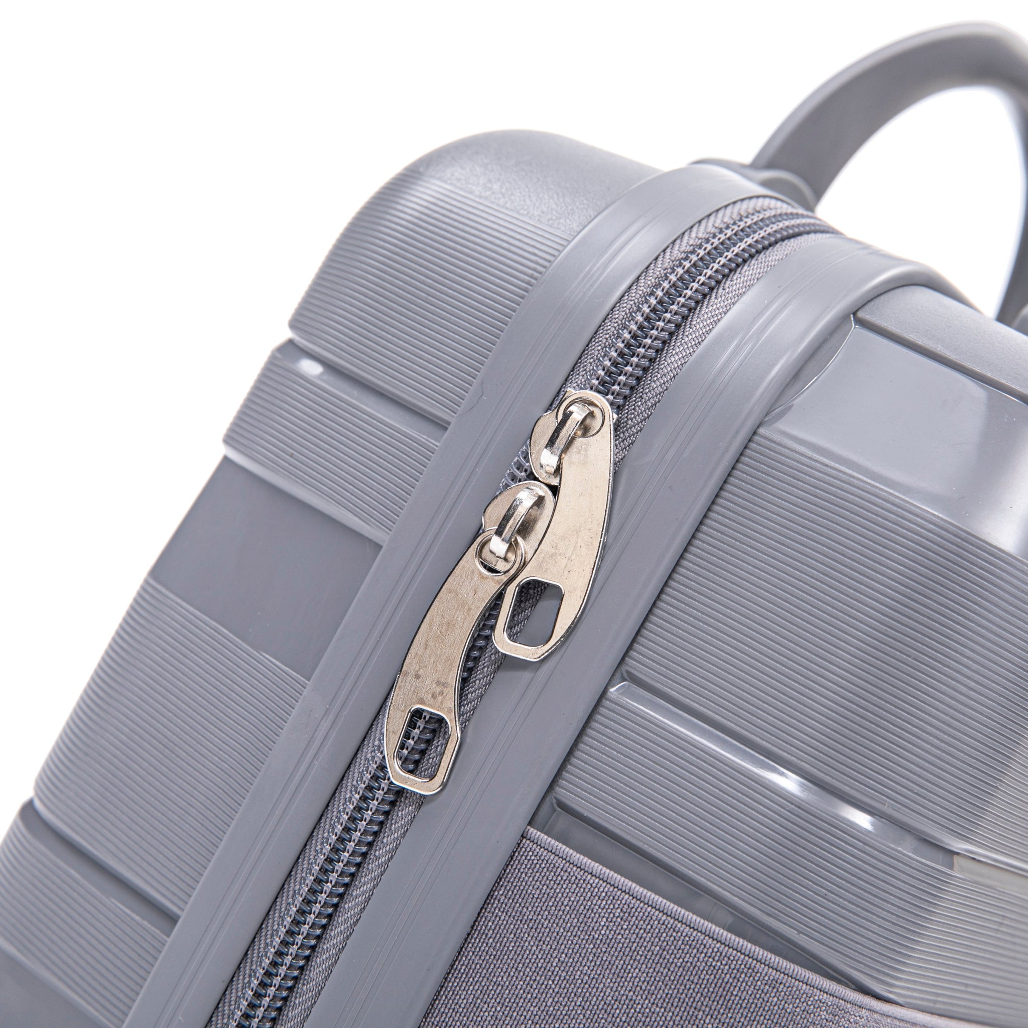 4-Piece PP Spinner Wheel Luggage Set with Cosmetic Case, Light Gray by HouseOfZazla