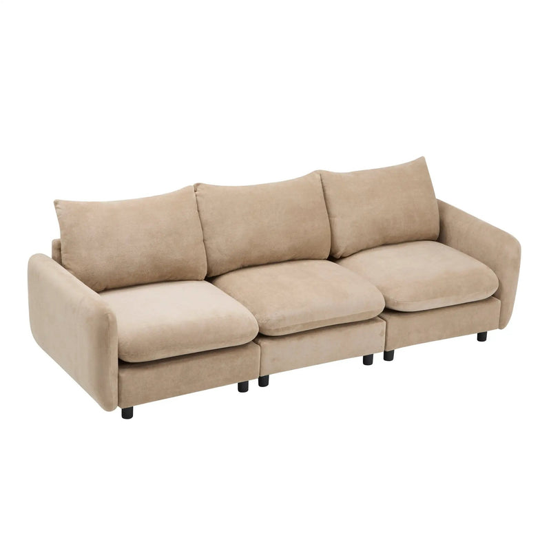 99 in. 3-Piece Modular Free Combination Sectional Velvet Sofa Couch, NOMAD by HouseOfZazla